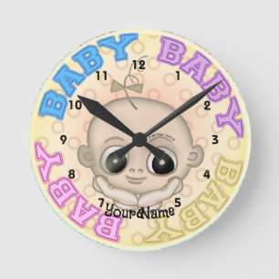 Baby Baby Gesicht Runde Wanduhr