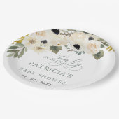 Baby-Baby in Bloom Ivory Floral Girl Babydusche Pappteller (Schrägansicht)