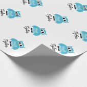 Baby Babydusche, blaues Uhopapapier Geschenkpapier (Ecke)