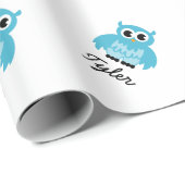 Baby Babydusche, blaues Uhopapapier Geschenkpapier (Rolleneckpunkt)