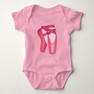 Baby Ballerina Pink Ballett Tanz Schuhe Geschenk Strampler
