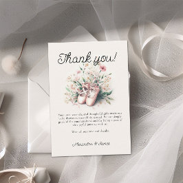 Baby Ballerina Schuhe Wildblume Ribbon Girl Dusche Dankeskarte