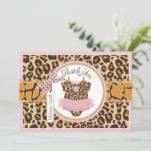 Baby-Ballettröckchen-Gepard-Druck danken Ihnen Dankeskarte (Stehend Vorderseite)