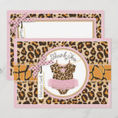 Baby-Ballettröckchen-Gepard-Druck danken Ihnen Dankeskarte (Vorne/Hinten)