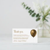 Baby Balloon Bronze Metallic Vielen Dank Begleitkarte (Stehend Vorderseite)