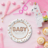 Baby Balloon | Elegante Rose Gold Baby Dusche Pappteller (Party)