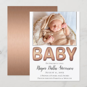Baby Balloon Elegantes Rose Gold Baby Foto Ankündigung