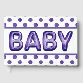 Baby Balloon | Royal Violet Lila Baby Dusche Gästebuch (Vorderseite)