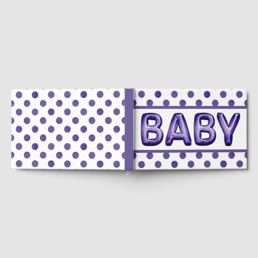 Baby Balloon | Royal Violet Lila Baby Dusche Gästebuch (Voll)