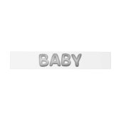Baby Balloon | Unisex Silver Shower oder Reveal Einladungsbanderole (Flach)