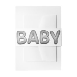 Baby Balloon | Unisex Silver Shower oder Reveal Einladungsbanderole