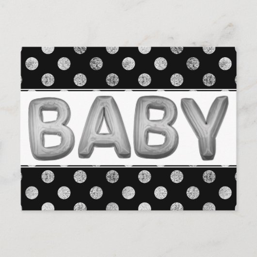Baby Balloon | Unisex Silver Shower oder Reveal Postkarte (Vorderseite)