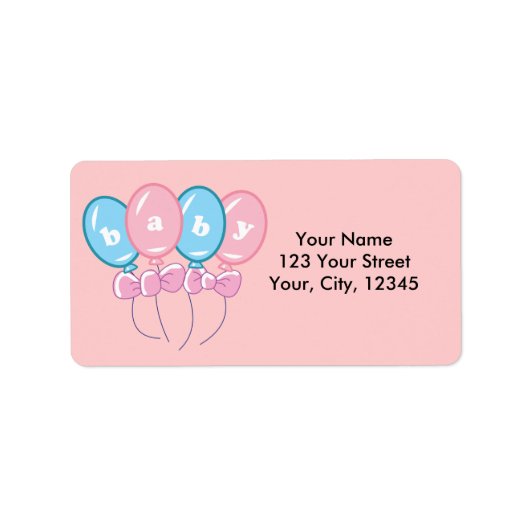 Baby Balloons Adressaufkleber (Vorne)