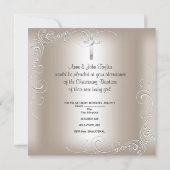 Baby Baptism Girl Boy Christening Pearl Einladung (Rückseite)