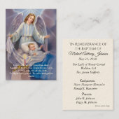 Baby-Baptismal Erinnerungs-Engels-Gebets-heilige Visitenkarte (Vorne/Hinten)