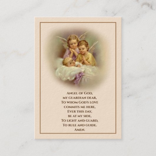 Baby Baptismal Remembrans Angels Holy Card Visitenkarte (Vorderseite)