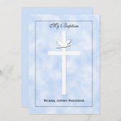 Baby Baptisse Christening Invitation Boy Einladung (Vorne/Hinten)