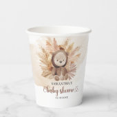 Baby Bär braune Sweatshirt Pampas Babydusche Pappbecher (Rückseite)