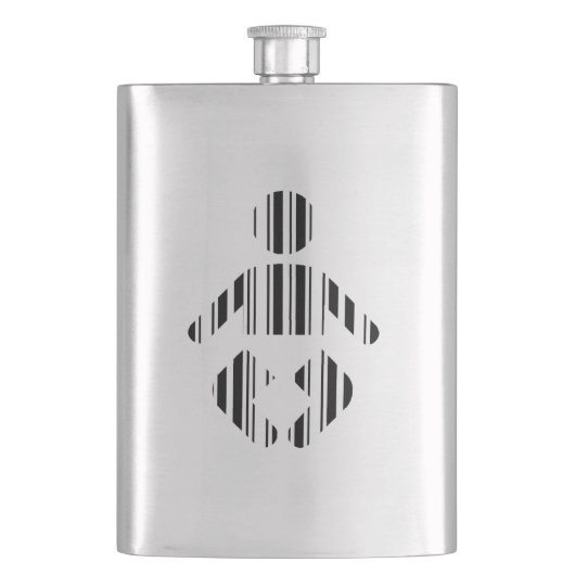 BABY-BAR-CODE Kleinkind-Barcode-Musterdesign Flachmann (Vorderseite)