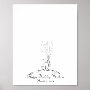 Baby-Bär-Fingerabdruck-Gästebuch Poster