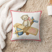 Baby-Bär-Flugzeug-Wasserfarbe-Baby-Mädchen Kissen (Decke)