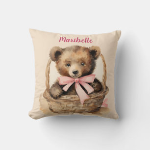 Baby-Bär-Mädchen Personalisiert  Kissen