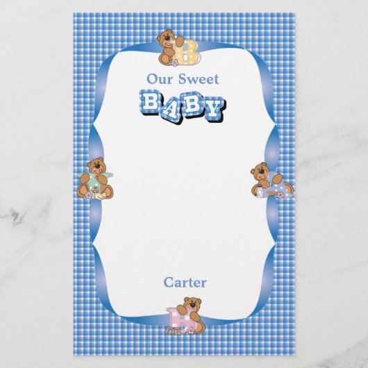 Baby-Bär Scrapbooking Briefpapier (Vorderseite)
