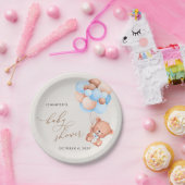 Baby Bär, Teddy Bär, Blue Balloons, Babydusche Pappteller (Party)