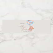 Baby Bär, Teddy Bär, Blue Balloons, Babydusche Wasserflaschenetikett (Einzelnes Label)