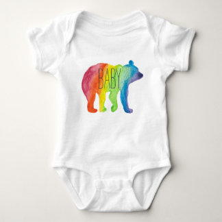 Baby-Bärn-Aquarell-Familien-Stolz-Bodysuit Baby Strampler