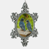 Baby Barn Swallows Nature Bird Fotografy Schneeflocken Zinn-Ornament (Links)