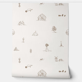 Baby Barnyard Minimalistisch Wallpaper Tapete
