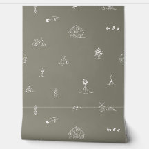 Baby Barnyard Minimalistisch Wallpaper