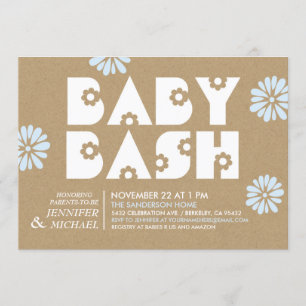 Baby Bash Baby Shower Einladungen Kraft Papier v