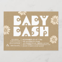 Baby Bash | Baby Shower Einladungen Kraftpapier v1