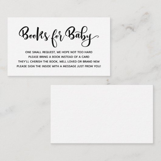 Baby-Bash-Bücher für Babyverpackungskarte Begleitkarte (Vorne/Hinten)