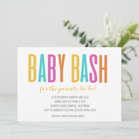 Baby Bash Einladung (Stehend Vorderseite)