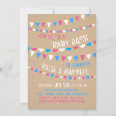 Baby Bash Pink Blue Dusche Einladung (Vorderseite)