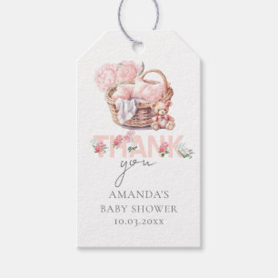 Baby Basket Pastell Pink Personalisiert Geschenkanhänger