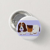 Baby Basset Hound  Button (Vorne & Hinten)