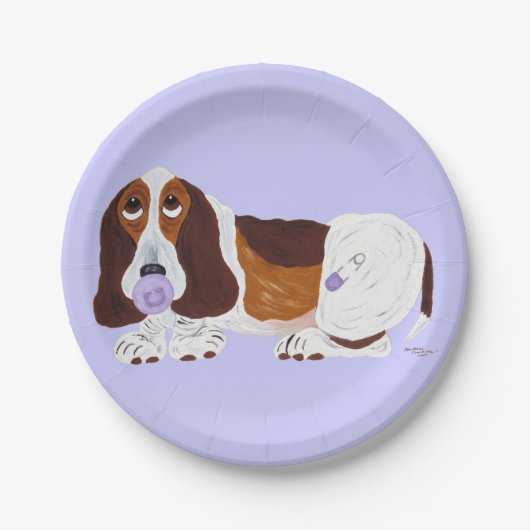 Baby Basset Hound Pappteller (Vorderseite)