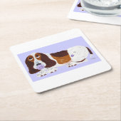 Baby Basset Hound Rechteckiger Pappuntersetzer (angewinkelt)