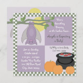 Baby Bat Herbstdusche Einladung (Vorne/Hinten)
