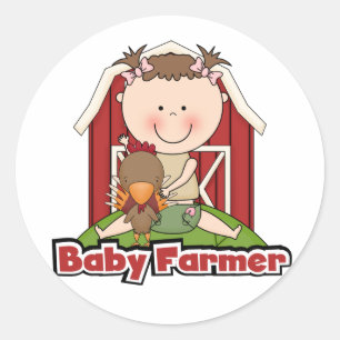 Baby Bauer mit Rooster Tshirts und Geschenke Runder Aufkleber