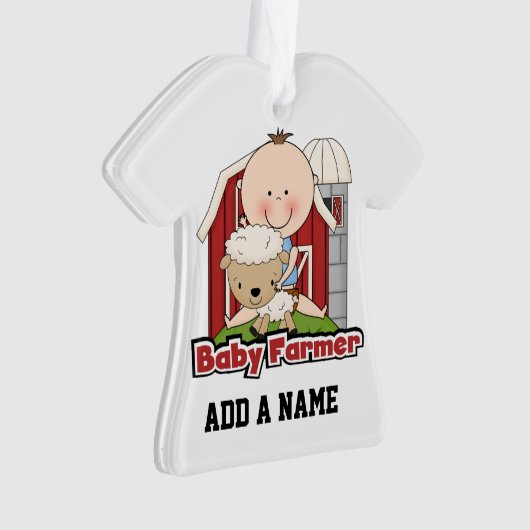 Baby Bauer mit Schafen Ornament (Vorderseite)