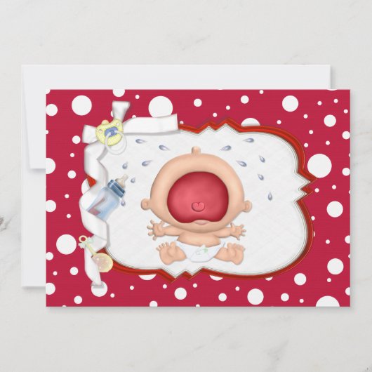 Baby Bawling Funny Neutral Baby Shower Einladung (Vorderseite)