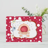 Baby Bawling Funny Neutral Baby Shower Einladung (Stehend Vorderseite)