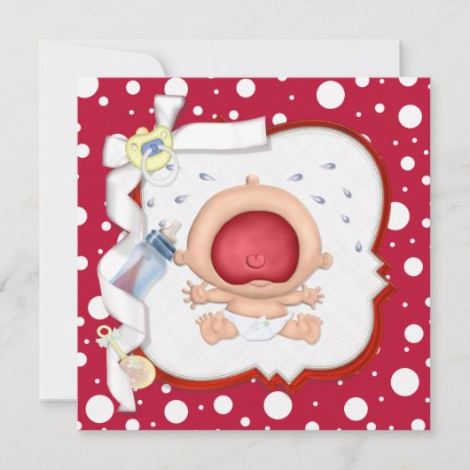Baby Bawling Funny Neutral Baby Shower Einladung (Vorderseite)