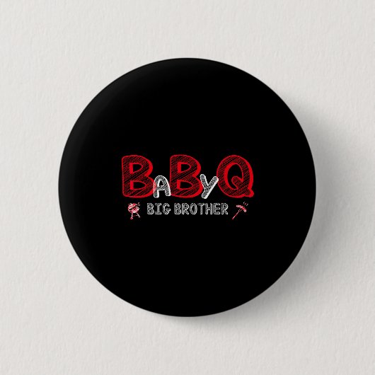 Baby-BBQ-Party Big Brother Party Thema passend Button (Vorderseite)