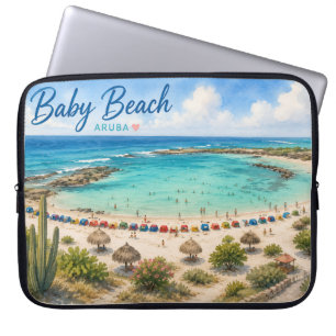 Baby Beach Aruba Karibik Reise Souvenir Laptopschutzhülle